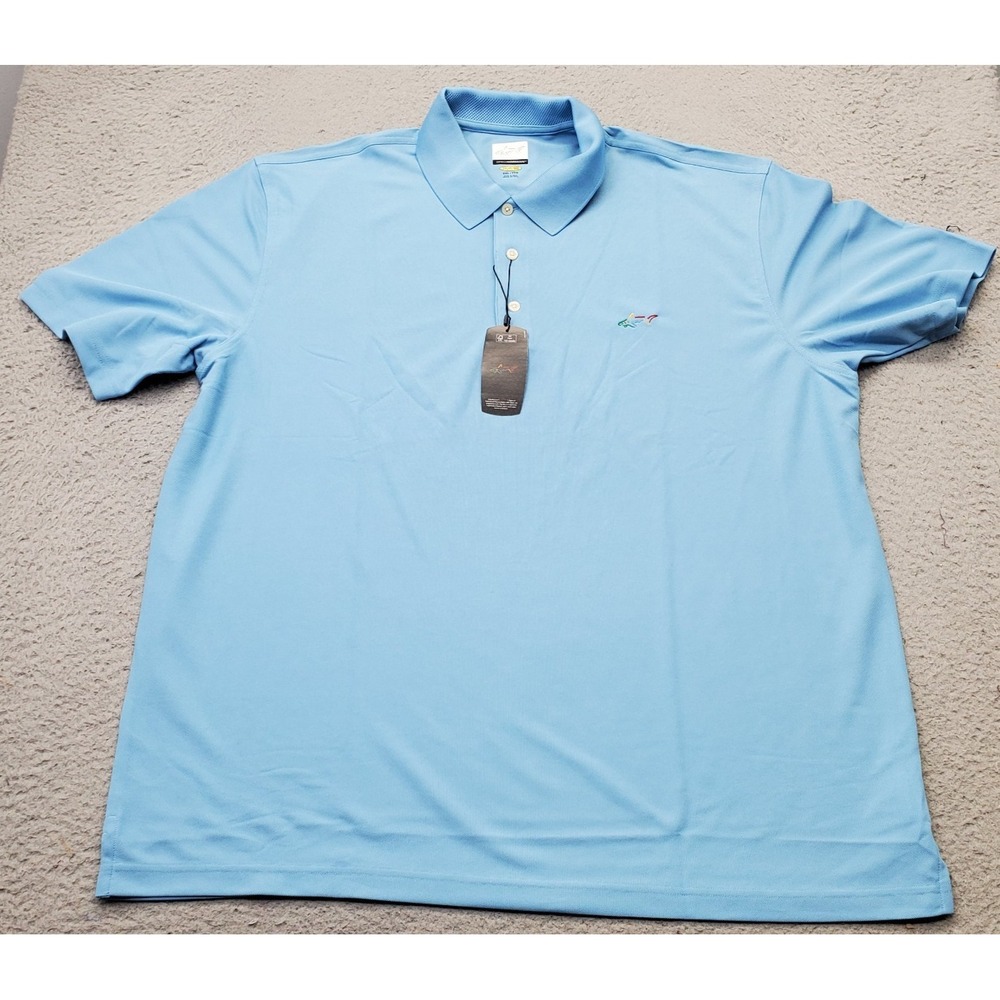 Greg‎ Norman Golf Performance Polo Shirt Mens XXL Blue Moisture Wicking Play Dry